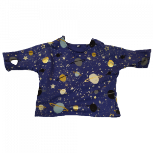 Tee-shirt « planètes » coloris fond bleu nuit (Taille 3/6 mois)