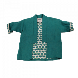 Veste kimono « Chatons turquoise » ! (Taille 9/12 mois)